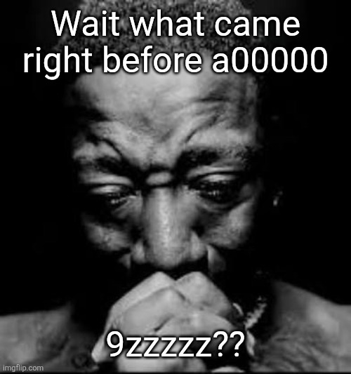 Pluh | Wait what came right before a00000; 9zzzzz?? | image tagged in pluh | made w/ Imgflip meme maker