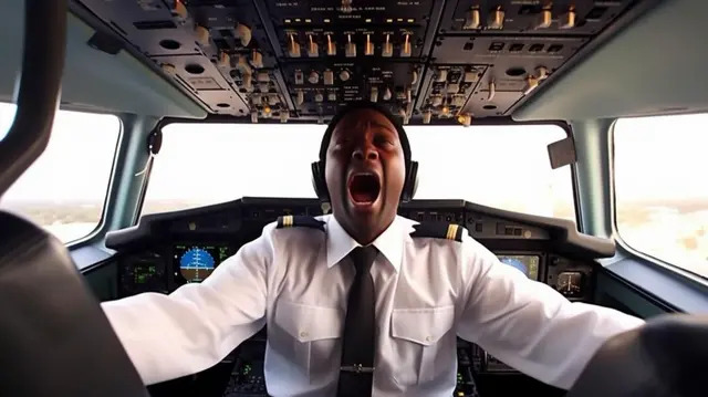 Pilot screaming Blank Meme Template