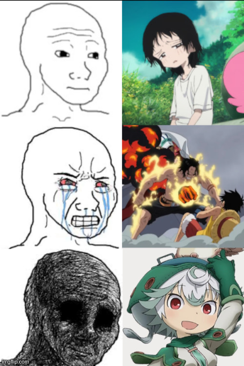 takopi, one piece, made in abyss, wojak | made w/ Imgflip meme maker