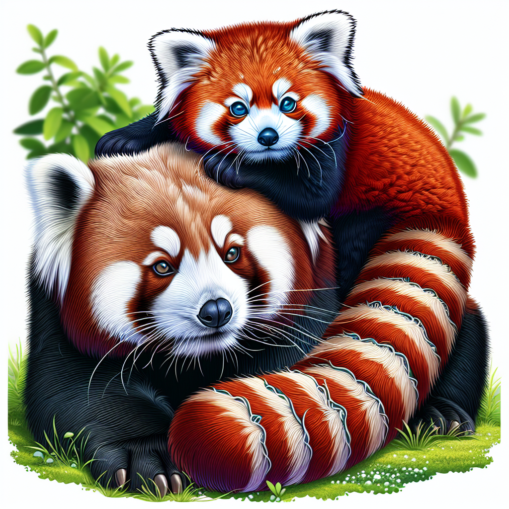 A red panda on a panda Blank Meme Template
