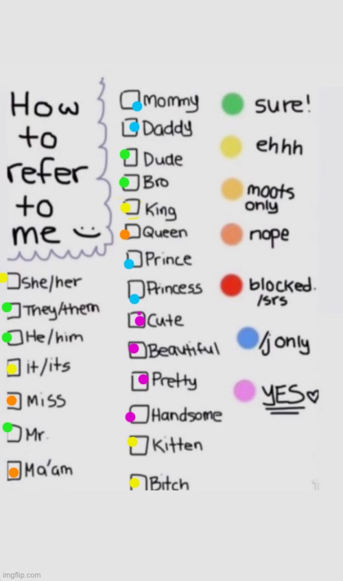 How To Refer To Me :) | image tagged in how to refer to me | made w/ Imgflip meme maker