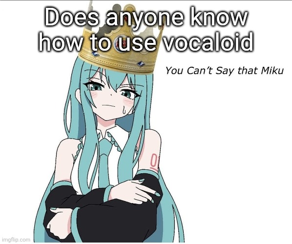 You cant say that miku | Does anyone know how to use vocaloid | image tagged in you cant say that miku | made w/ Imgflip meme maker