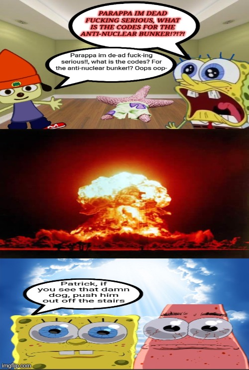 Comic i made (again lol) | image tagged in comics,spongebob,funny memes,parappa | made w/ Imgflip meme maker