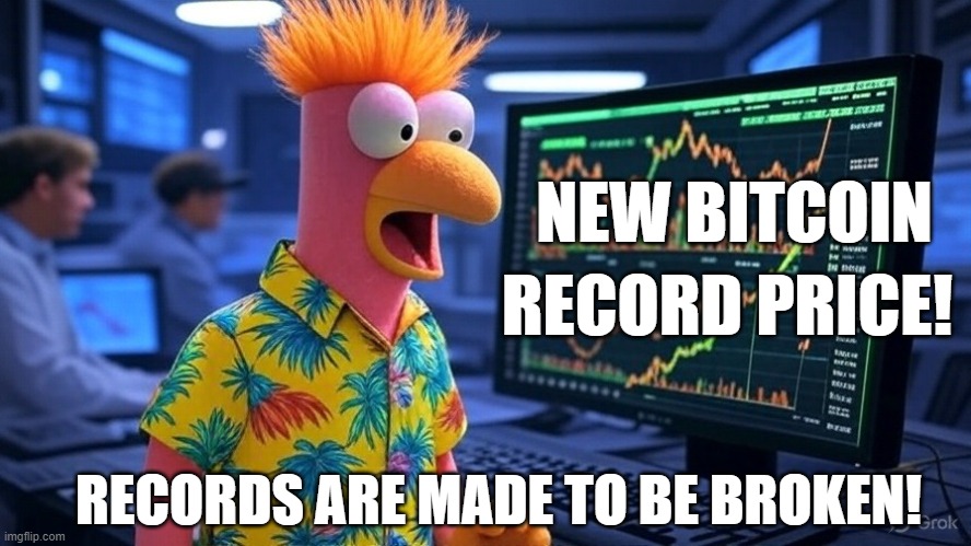 ANDIKA BULLETIN | NEW BITCOIN; RECORD PRICE! RECORDS ARE MADE TO BE BROKEN! | image tagged in bitcoin | made w/ Imgflip meme maker