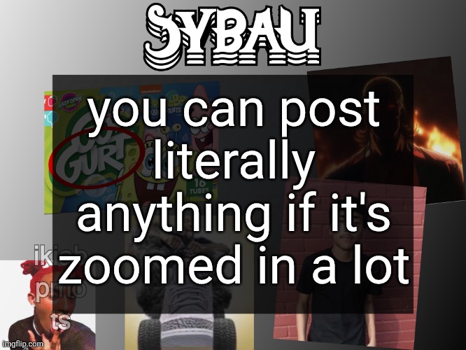 it doesn't break tos since technically nothing is shown | you can post literally anything if it's zoomed in a lot | image tagged in sybau temp | made w/ Imgflip meme maker