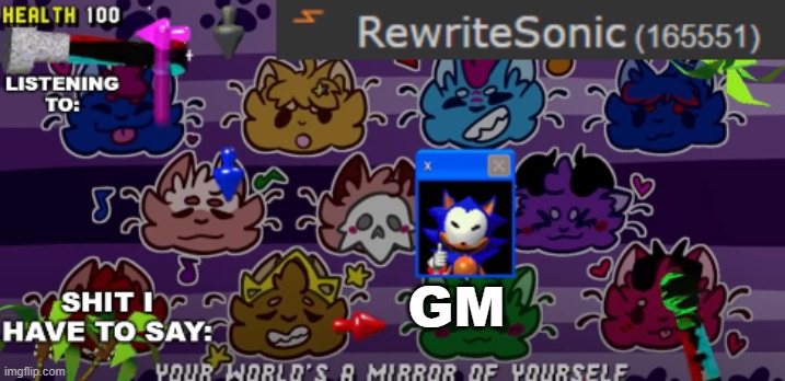 new rewrite annoucement temp | GM | image tagged in new rewrite annoucement temp | made w/ Imgflip meme maker
