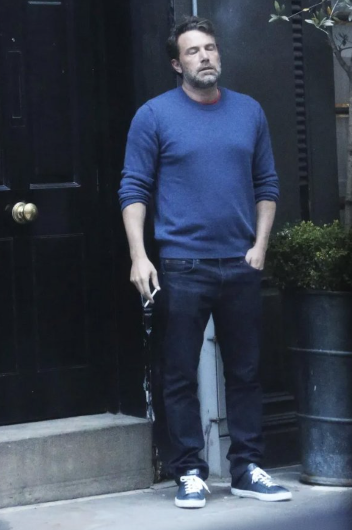 Ben Affleck Stressed Smoking Blank Meme Template