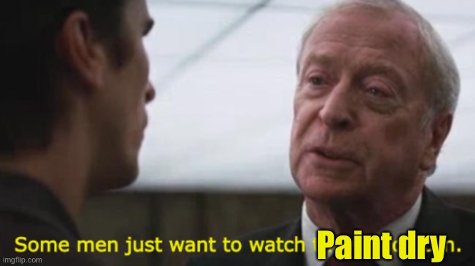 Some men just want to watch the world burn | Paint dry | image tagged in some men just want to watch the world burn | made w/ Imgflip meme maker