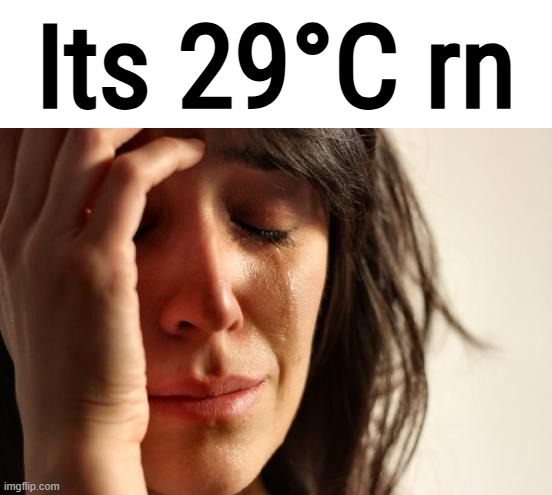ffs | Its 29°C rn | image tagged in memes,first world problems | made w/ Imgflip meme maker
