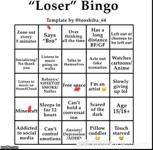 i guess im not | image tagged in loser bingo | made w/ Imgflip meme maker