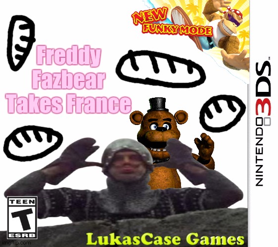 Let's Take Paris | Freddy Fazbear Takes France | image tagged in blank 3ds box | made w/ Imgflip meme maker