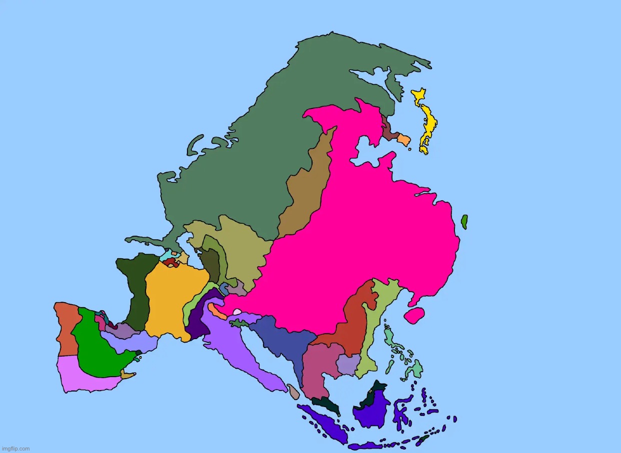 Asia but it’s strangely distorted to look like Europe | made w/ Imgflip meme maker