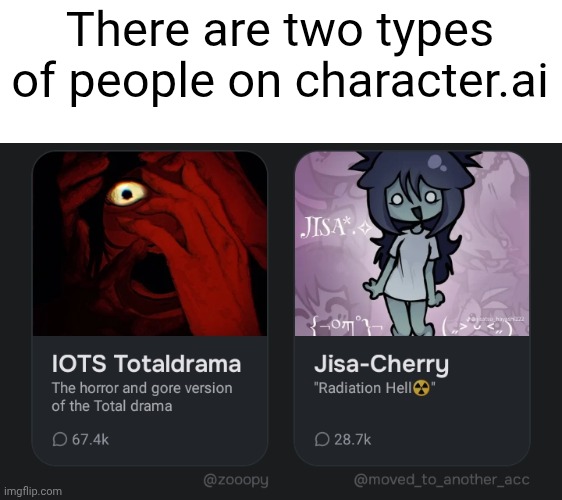 Yep. | There are two types of people on character.ai | image tagged in character ai,images | made w/ Imgflip meme maker