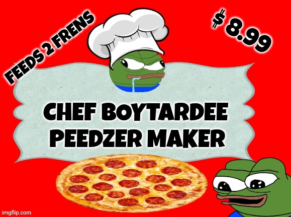 chef boyardee meme | $ 8.99; FEEDS 2 FRENS | image tagged in pepe the frog | made w/ Imgflip meme maker