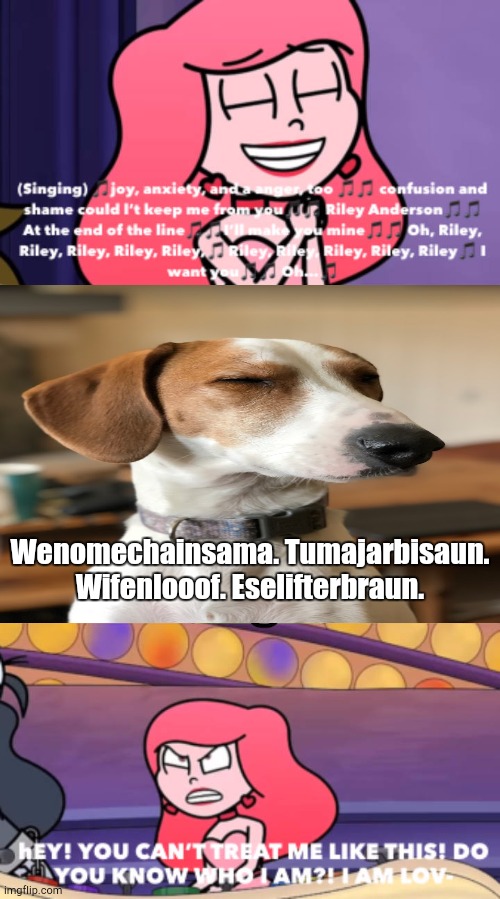 Wenomechainsama | Wenomechainsama. Tumajarbisaun. Wifenlooof. Eselifterbraun. | image tagged in ruin this fill in meme 118 | made w/ Imgflip meme maker