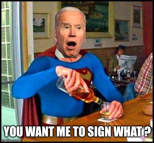 drunk superman | YOU WANT ME TO SIGN WHAT ? | image tagged in drunk superman | made w/ Imgflip meme maker