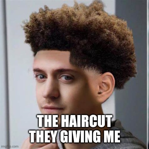 ninja low taper fade | THE HAIRCUT THEY GIVING ME | image tagged in ninja low taper fade | made w/ Imgflip meme maker