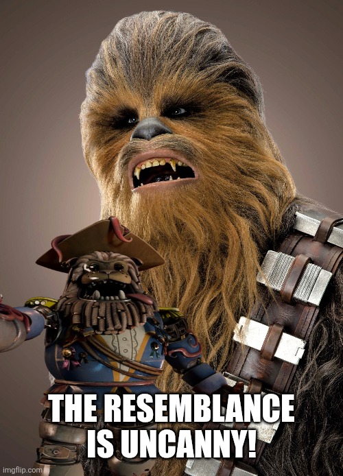 The resemblance is uncanny | THE RESEMBLANCE IS UNCANNY! | image tagged in fnaf,five nights at freddy's,star wars,chewbacca | made w/ Imgflip meme maker