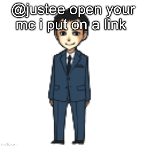 Moriarty but a shimeji | @justee open your mc i put on a link | image tagged in moriarty but a shimeji | made w/ Imgflip meme maker