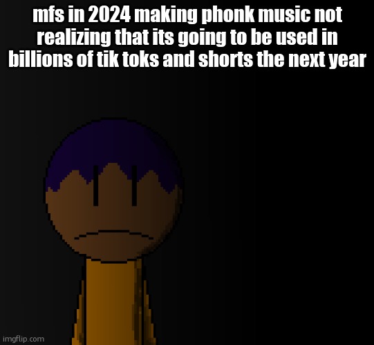 brother | mfs in 2024 making phonk music not realizing that its going to be used in billions of tik toks and shorts the next year | image tagged in brother | made w/ Imgflip meme maker