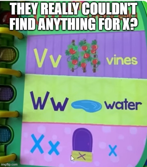 X Marks the Spot | THEY REALLY COULDN'T FIND ANYTHING FOR X? | image tagged in you had one job | made w/ Imgflip meme maker