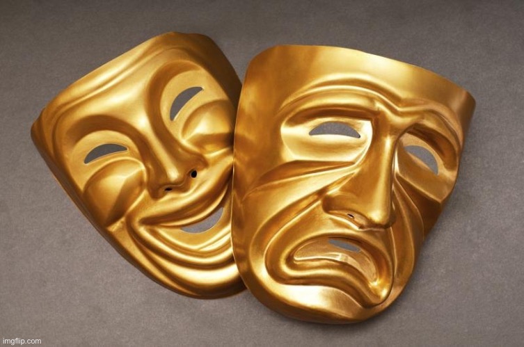 Comedy Mask and Tragedy Mask | image tagged in comedy mask and tragedy mask | made w/ Imgflip meme maker