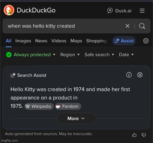 hello kitty is actually vintage | image tagged in hello kitty,vintage | made w/ Imgflip meme maker