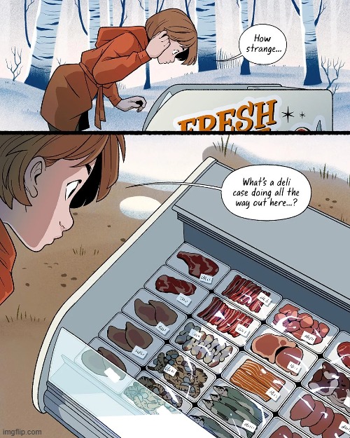 image tagged in deli,case,meat,meats,woods,strange | made w/ Imgflip meme maker
