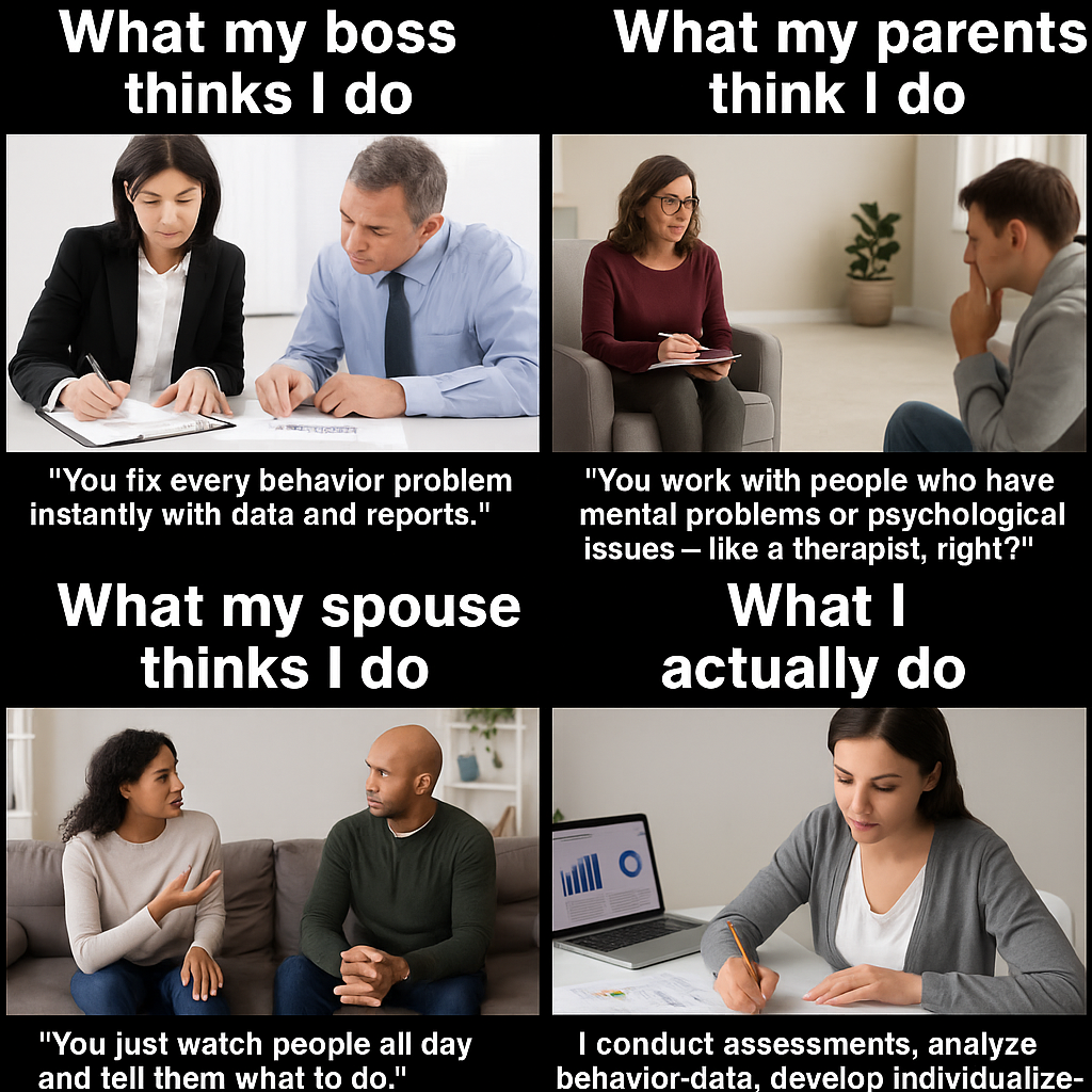 what different people think i do as Behavior Analysts Blank Meme Template