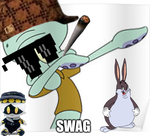 Dabbing Squidward | SWAG | image tagged in dabbing squidward | made w/ Imgflip meme maker
