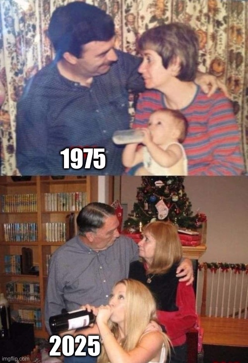 Family photos | 1975; 2025 | image tagged in memes | made w/ Imgflip meme maker