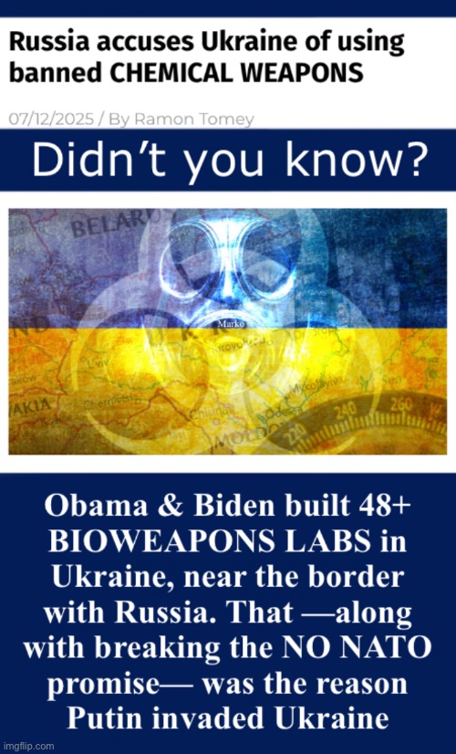 Chemical Weapons | image tagged in memes,ukraine russia,chemical warfare,fjb voters kissmyass n gotohell,u idiots r responsible for war deaths,biolabs | made w/ Imgflip meme maker