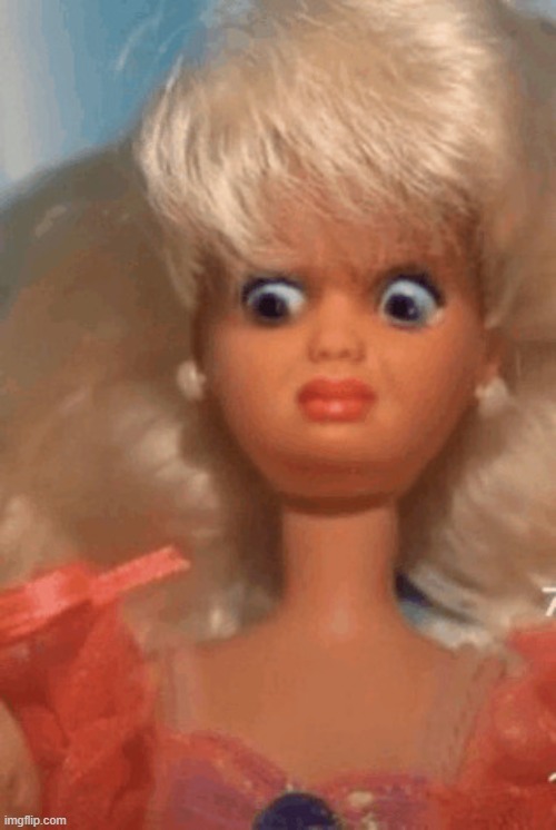 Disgusted Barbie | image tagged in disgusted barbie | made w/ Imgflip meme maker