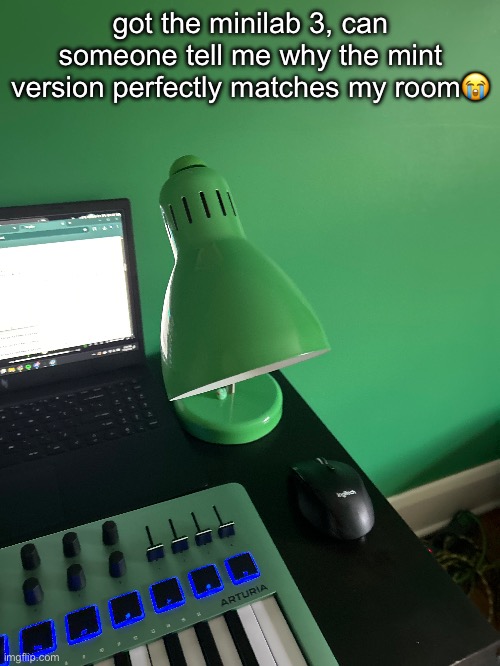 got the minilab 3, can someone tell me why the mint version perfectly matches my room😭 | made w/ Imgflip meme maker
