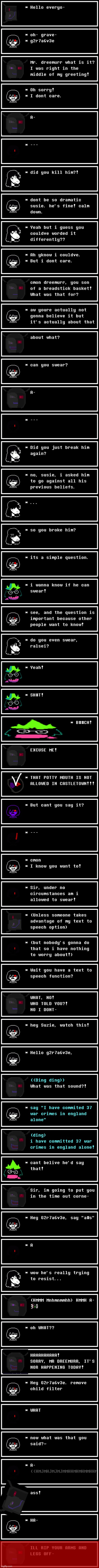GRAVE SWEARS?! | image tagged in deltarune,memes,swearing | made w/ Imgflip meme maker