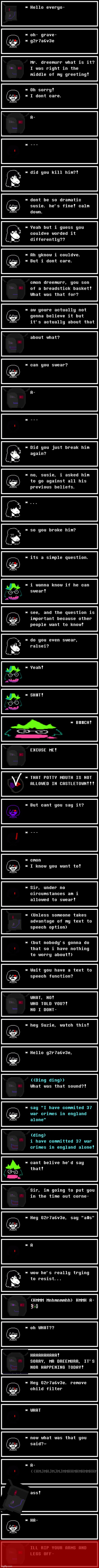 GRAVE SWEARS?! | image tagged in memes,deltarune,swearing | made w/ Imgflip meme maker