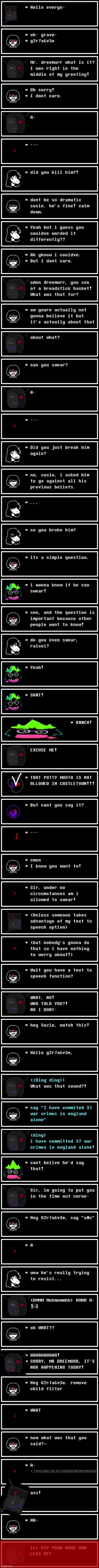 GRAVE SWEARS?! | image tagged in memes,deltarune,swearing | made w/ Imgflip meme maker