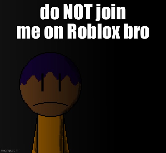 brother | do NOT join me on Roblox bro | image tagged in brother | made w/ Imgflip meme maker