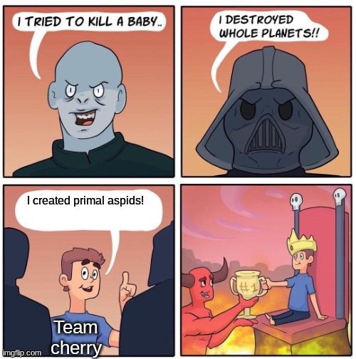 Primal Aspids | I created primal aspids! Team cherry | image tagged in 1 trophy,hollow knight | made w/ Imgflip meme maker