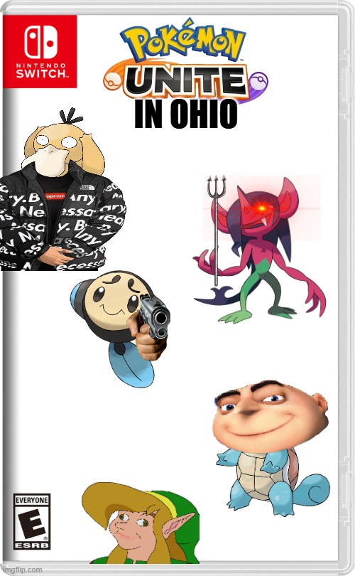 Pokemon unite sequel just dropped | IN OHIO | image tagged in nintendo switch,pokemon unite,ohio | made w/ Imgflip meme maker