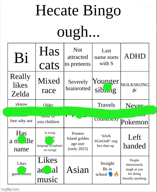 Hecate Bingo | image tagged in hecate bingo | made w/ Imgflip meme maker