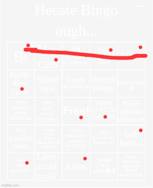 who tf likes actual music gng | image tagged in hecate bingo | made w/ Imgflip meme maker