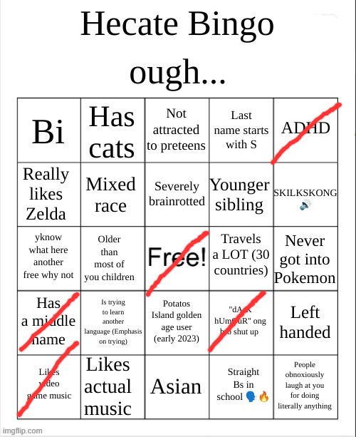 Hecate Bingo | image tagged in hecate bingo | made w/ Imgflip meme maker