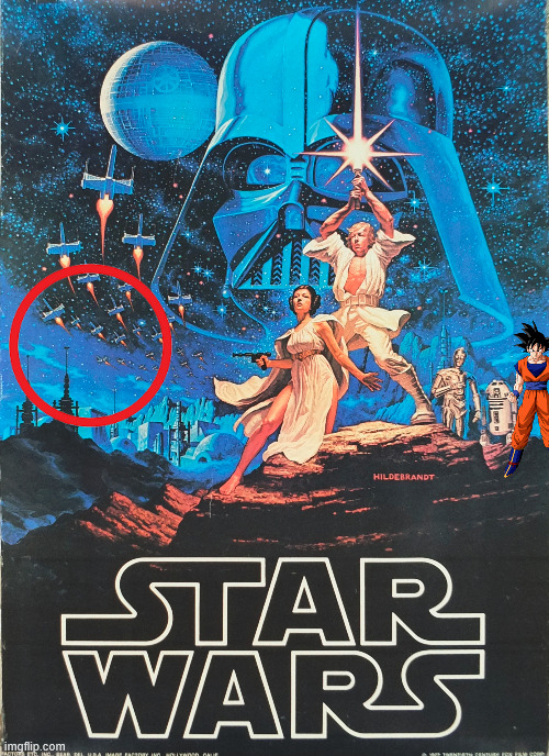 how did we never notice this in the original star wars poster? | made w/ Imgflip meme maker