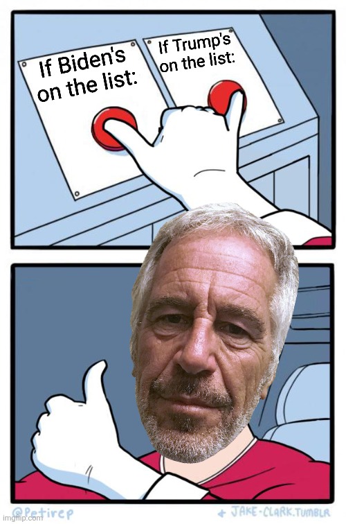One bird. Two wings. | If Trump's on the list:; If Biden's on the list: | image tagged in both buttons pressed | made w/ Imgflip meme maker
