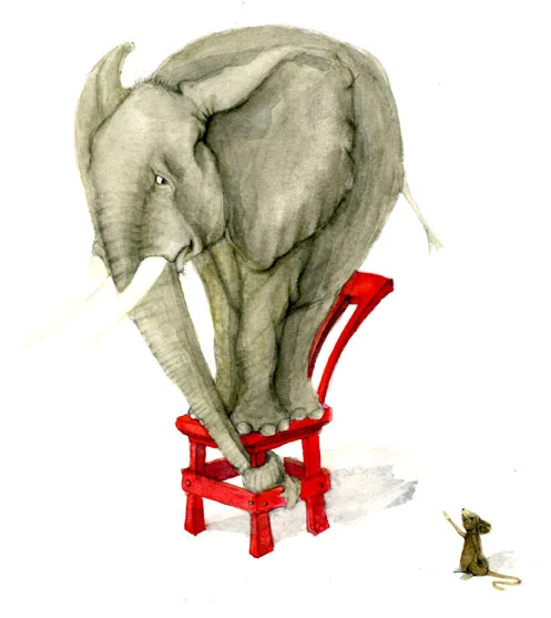 Scared elephant Blank Meme Template