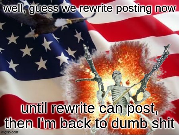 AMERICA!!!!!!!!!!!!!!!!!!!!!!!!!! | well, guess we rewrite posting now; until rewrite can post, then I'm back to dumb shit | image tagged in america | made w/ Imgflip meme maker