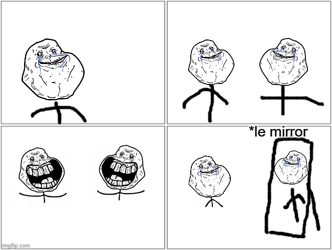 Dissapointment | *le mirror | image tagged in memes,blank comic panel 2x2 | made w/ Imgflip meme maker