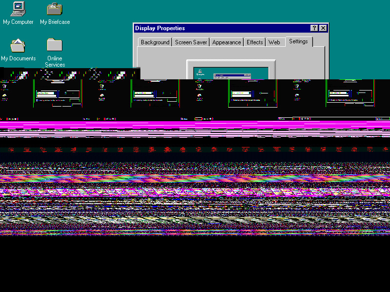 Windows 95 glitch Blank Meme Template