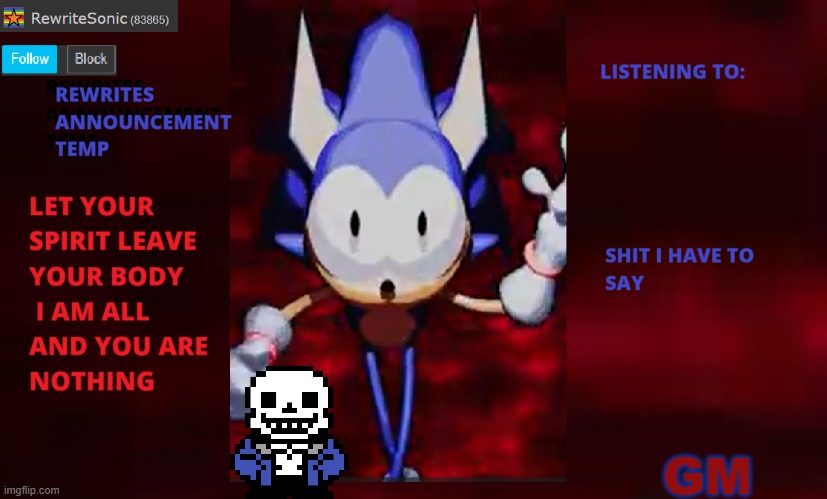 Rewrite annoucement temp | GM | image tagged in rewrite annoucement temp | made w/ Imgflip meme maker
